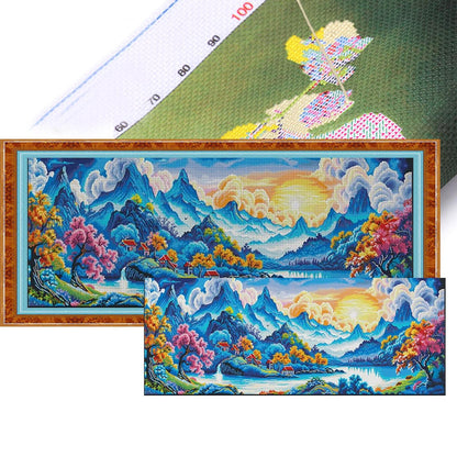Grand Blueprint: Scenic Landscapes - 11CT Stamped Cross Stitch 165*55CM (Mona Lisa Brand)
