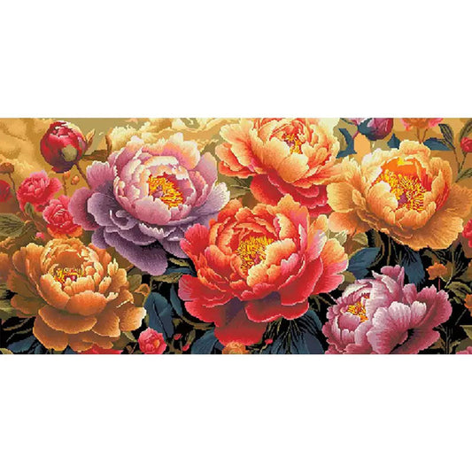Flowering Prosperity: Large Format - 11CT Stamped Cross Stitch 200*93CM (Mona Lisa Brand)