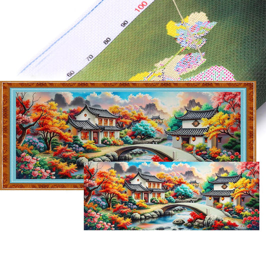 Shangri-La - 11CT Stamped Cross Stitch 195*75CM (Mona Lisa Brand)