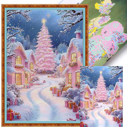 Beautiful Christmas Snow Scene - 11CT Stamped Cross Stitch 50*70CM (Mona Lisa Brand)