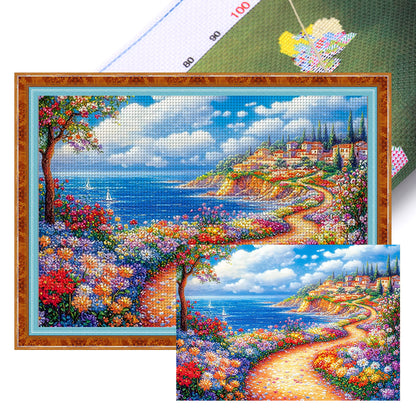 Coastal Town - 11CT Stamped Cross Stitch 85*65CM (Mona Lisa Brand)