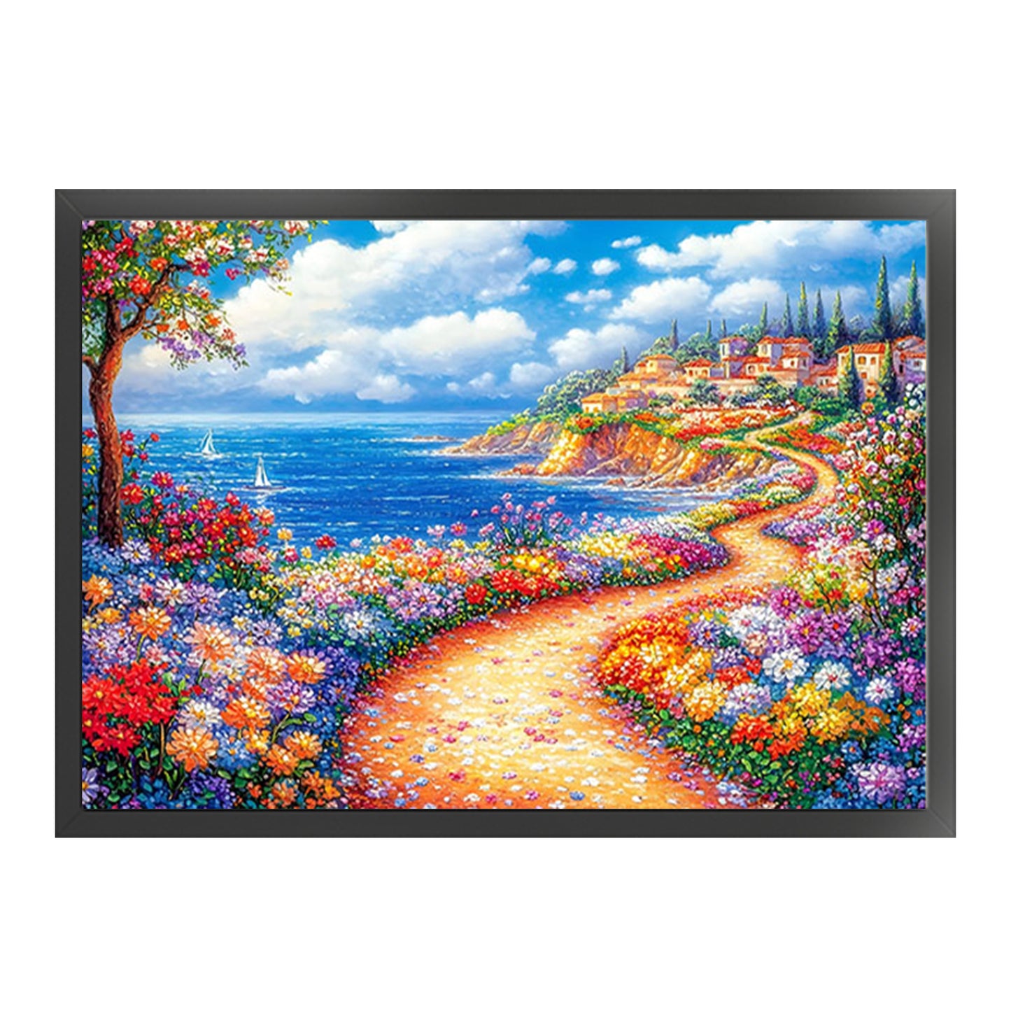 Coastal Town - 11CT Stamped Cross Stitch 85*65CM (Mona Lisa Brand)