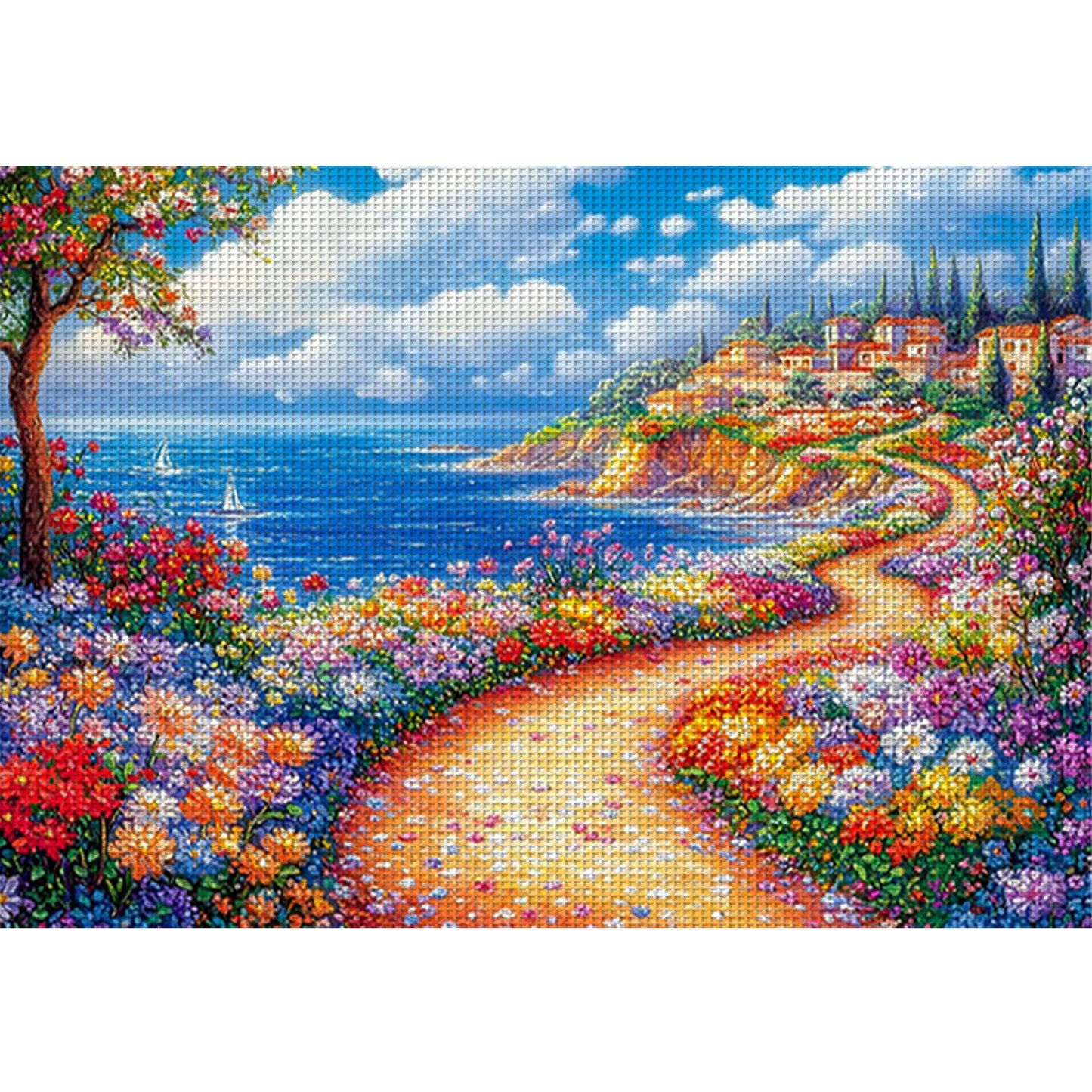 Coastal Town - 11CT Stamped Cross Stitch 85*65CM (Mona Lisa Brand)