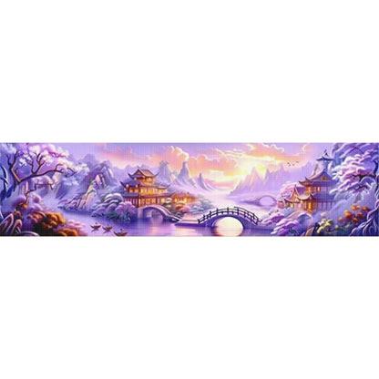 Purple Gold Fantasy - 11CT Stamped Cross Stitch 206*49CM (Mona Lisa Brand)