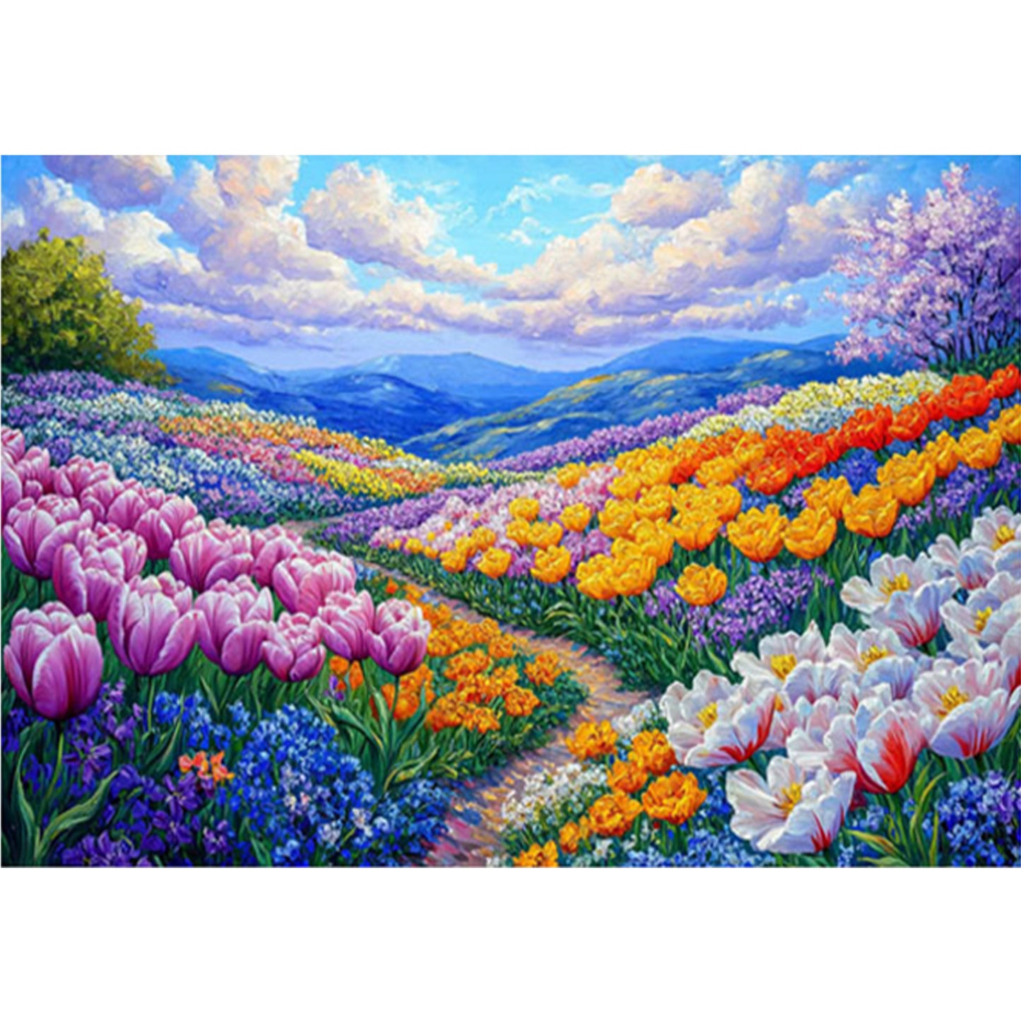 Tulip Sea - 11CT Stamped Cross Stitch 85*65CM(Mona Lisa Brand)