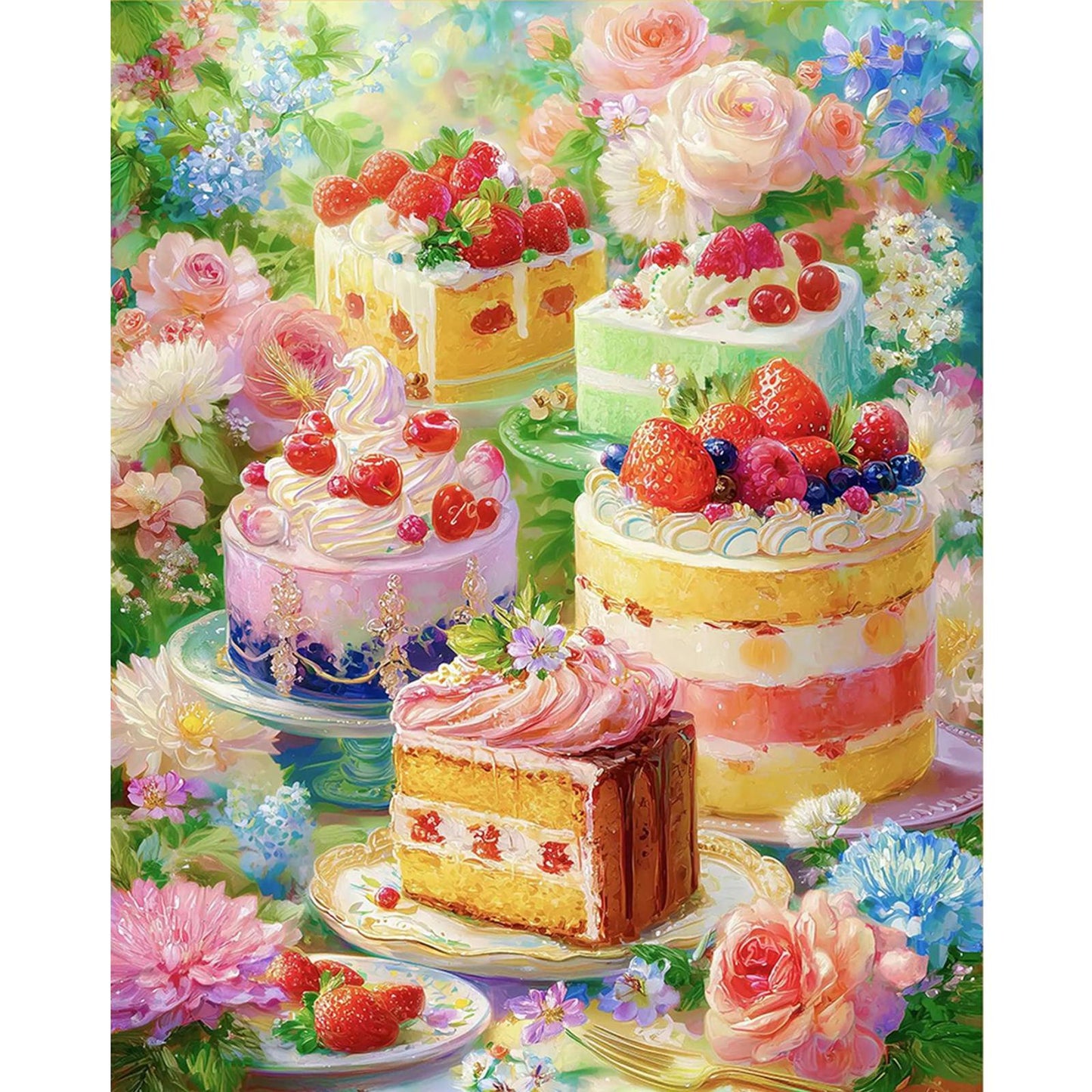 Cakes & Sweets - 11CT Stamped Cross Stitch 55*65CM (Mona Lisa Brand)