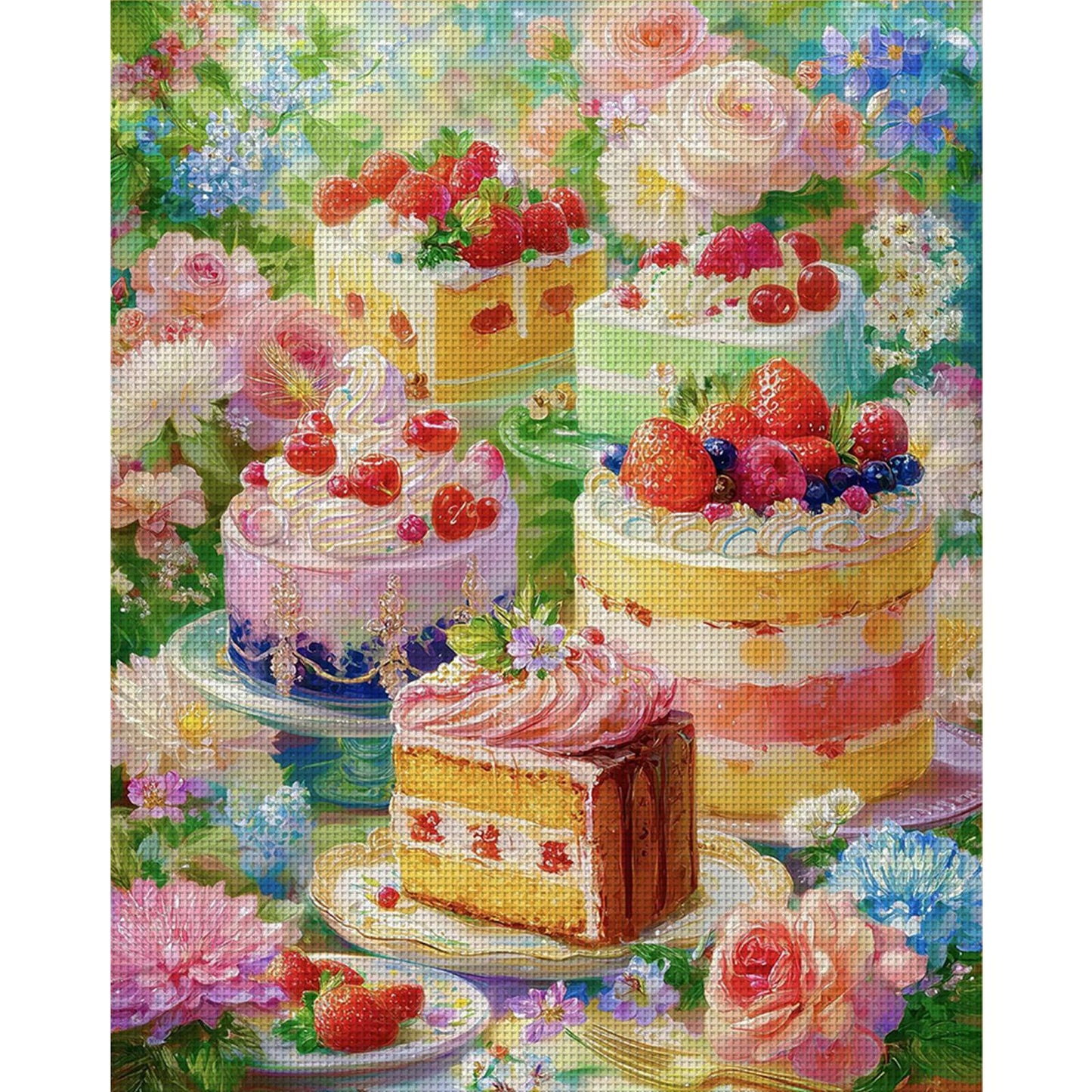 Cakes & Sweets - 11CT Stamped Cross Stitch 55*65CM (Mona Lisa Brand)