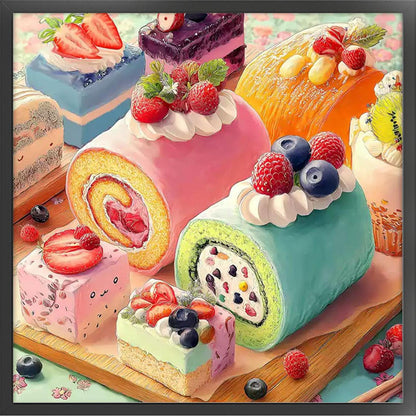 Fruit Dessert Diary - 11CT Stamped Cross Stitch 50*50CM (Brand)