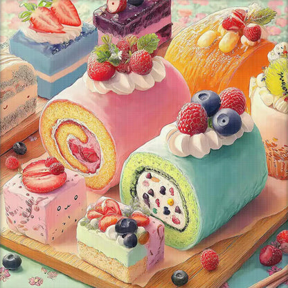 Fruit Dessert Diary - 11CT Stamped Cross Stitch 50*50CM (Brand)
