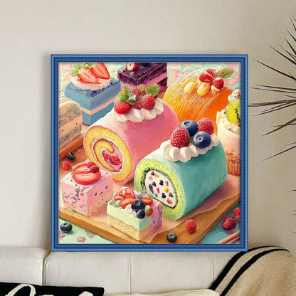 Fruit Dessert Diary - 11CT Stamped Cross Stitch 50*50CM (Brand)
