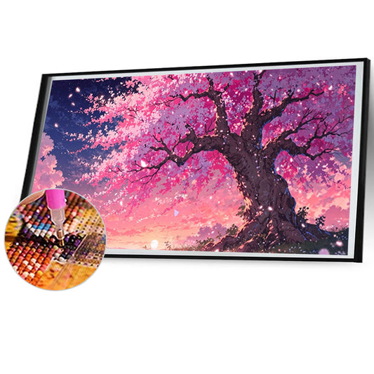 Under The Cherry Blossom Trees - Full Square Drill Diamond Painting 70*40CM