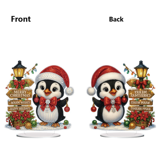 2D Flat Christmas Print DIY Diamond Painting Desktop Ornaments Kit Table Decor