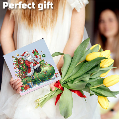6pcs DIY Diamond Painting Greeting Card Set for Holiday Blessings Christmas Gift