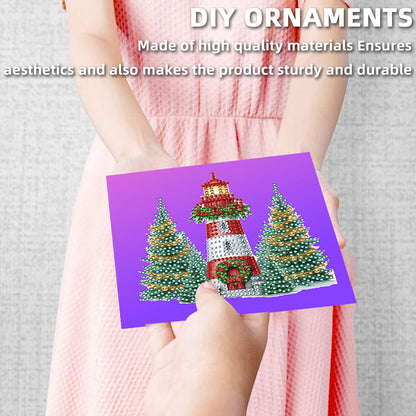 6pcs DIY Diamond Painting Greeting Card Set for Holiday Blessings Christmas Gift