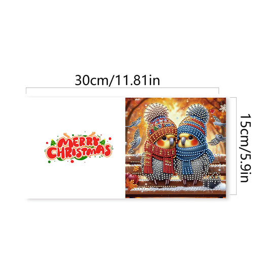 6pcs DIY Diamond Painting Greeting Card Set for Holiday Blessings Christmas Gift