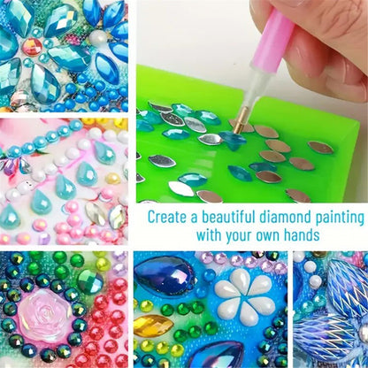 5D Gnome DIY PU Diamond Painting Notecard Box with 160 Sheets Paper Note Holder