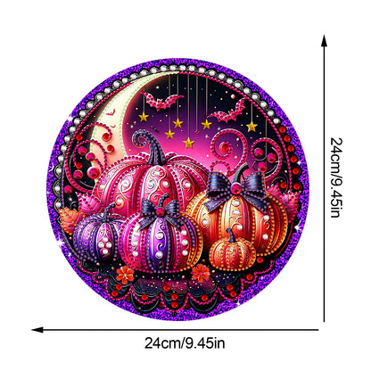 2D Flat DIY Pumpkin Diamond Art Pendant Double-Sided Diamond Painting Set
