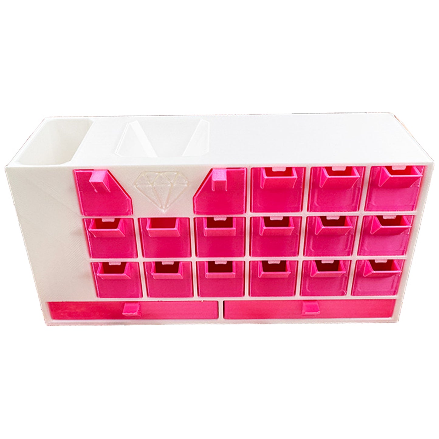 Diamond Painting Organizer 19 Drawers Diamond Painting Storage Box (White Red)