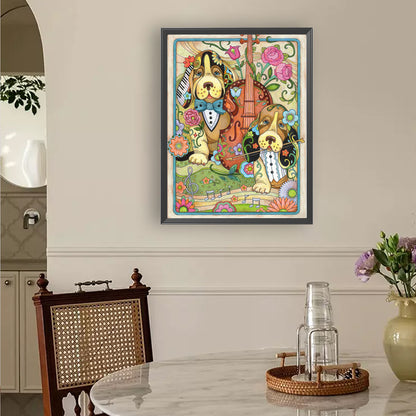 Guitar Dog - Full Square Drill Diamond Painting 30*40CM