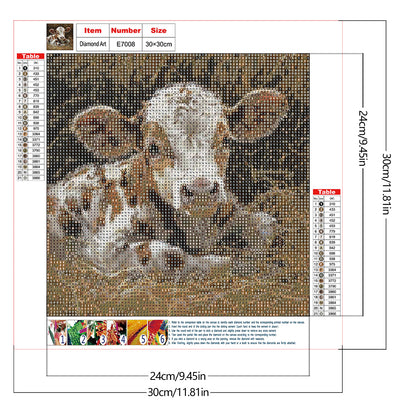 Cow - Full Round Drill Diamond Painting 30*30CM