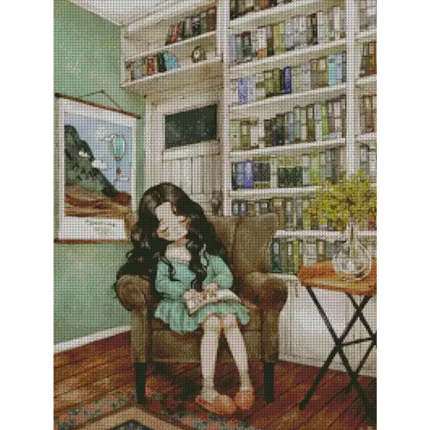 Forest Girl Diary - 14CT Stamped Cross Stitch 46*60CM (Egyptian cotton)(Xiaobai)