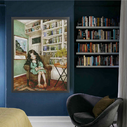 Forest Girl Diary - 14CT Stamped Cross Stitch 46*60CM (Egyptian cotton)(Xiaobai)