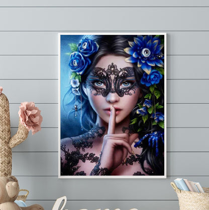 Masked Girl - Full Round Drill Diamond Painting 30*40CM