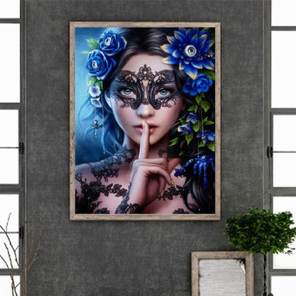 Masked Girl - Full Round Drill Diamond Painting 30*40CM