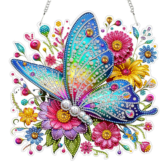 2D Flat DIY Hanging Diamond Art Kits DIY Home Decor Hanging Charm (Butterfly)