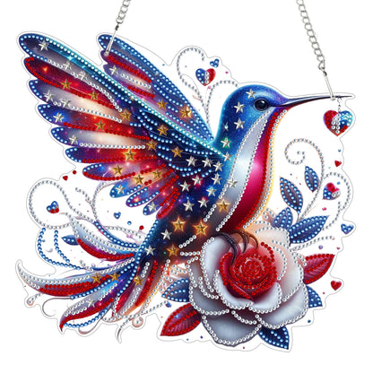 2D Flat DIY Hanging Diamond Art Kits DIY Home Decor Hanging Charm (Bird)