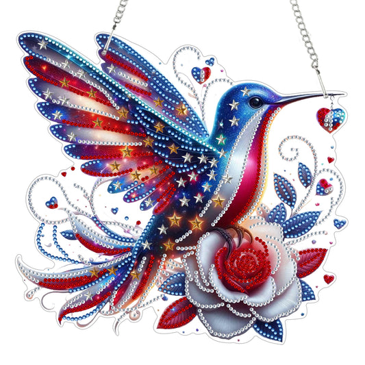 2D Flat DIY Hanging Diamond Art Kits DIY Home Decor Hanging Charm (Bird)