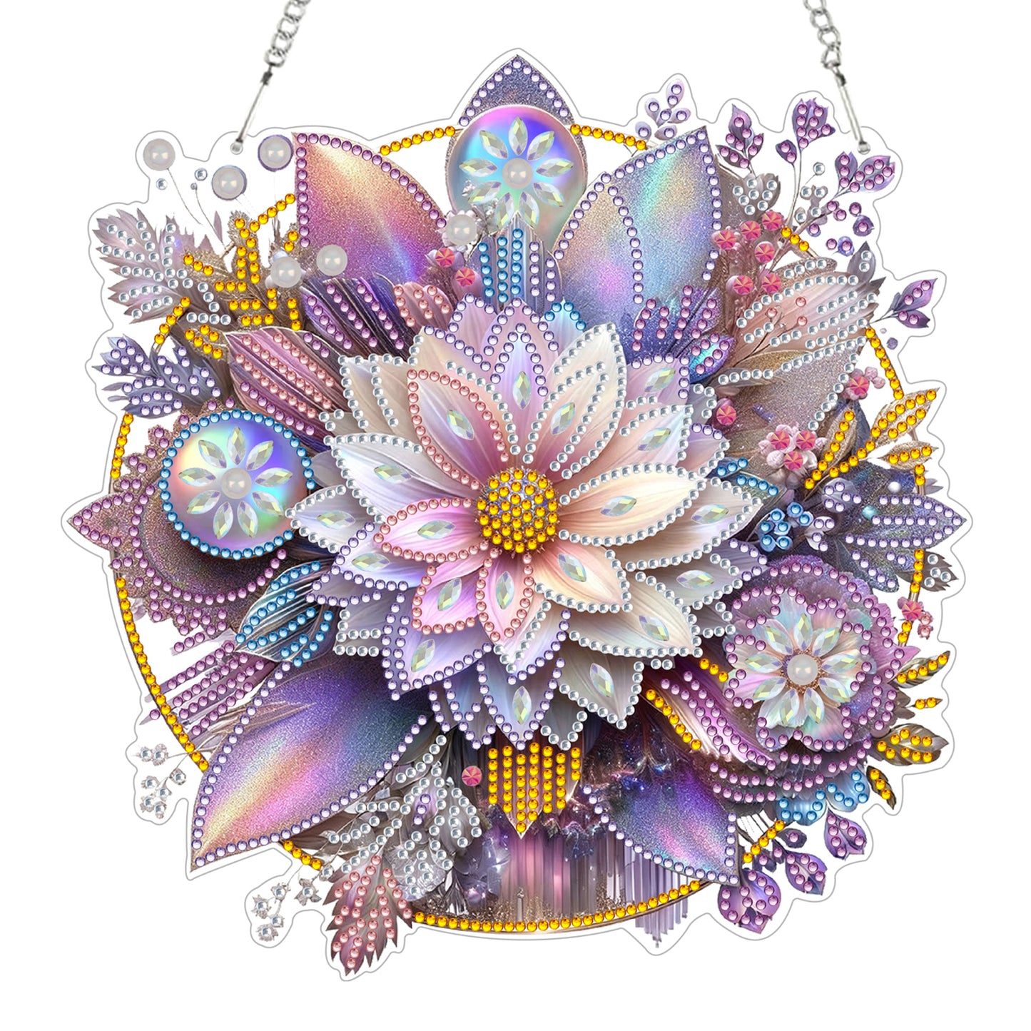 2D Flat DIY Hanging Diamond Art Kits DIY Home Decor Hanging Charm (Wreath)