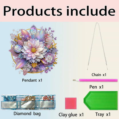 2D Flat DIY Hanging Diamond Art Kits DIY Home Decor Hanging Charm (Wreath)
