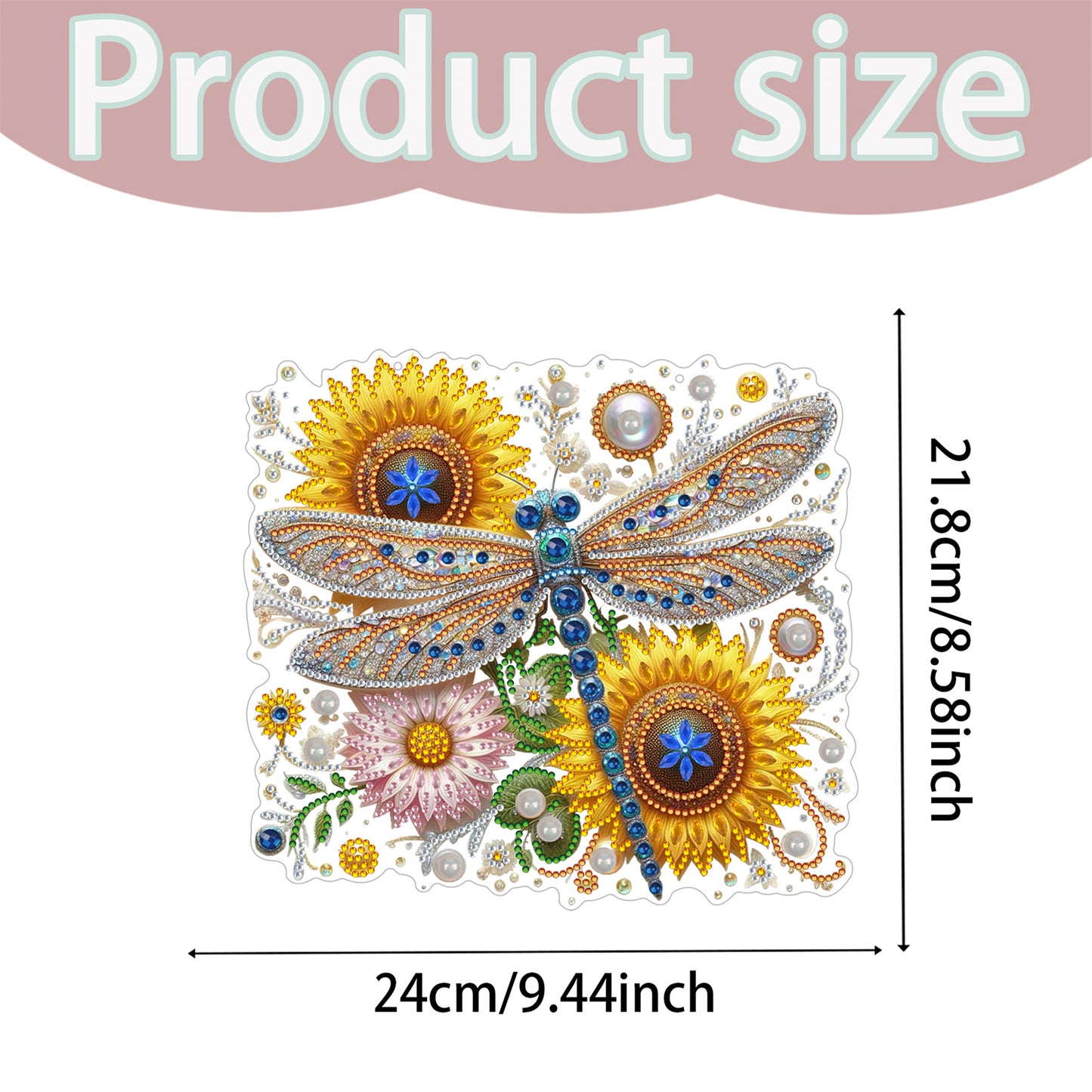 2D Flat DIY Hanging Diamond Art Kits DIY Home Decor Hanging Charm (Dragonfly)