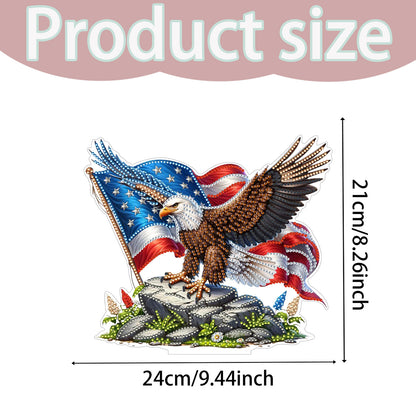 2D Flat DIY 5D DIY Diamond Art Tabletop Ornament Kit for Home Decor (Eagle)