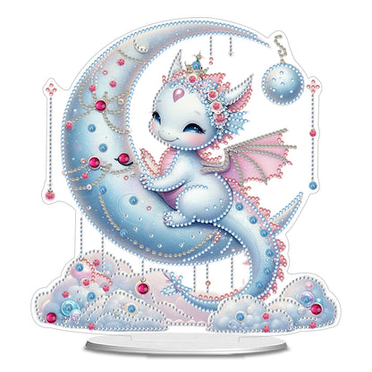 2D Flat DIY 5D DIY Diamond Art Tabletop Ornament Kit for Home Decor (Dinosaur)