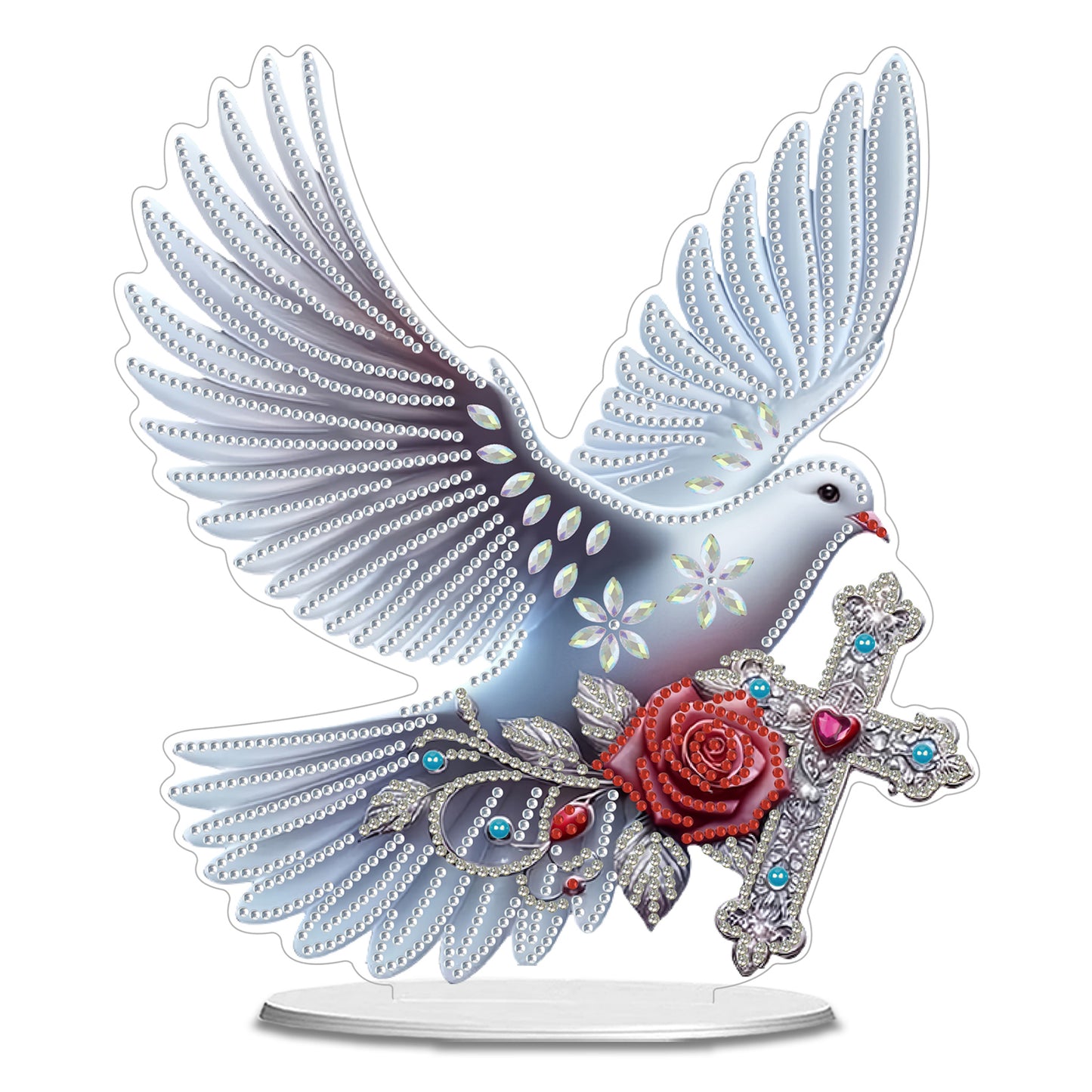 2D Flat DIY 5D DIY Diamond Art Tabletop Ornament Kit for Table Home Decor (Bird)