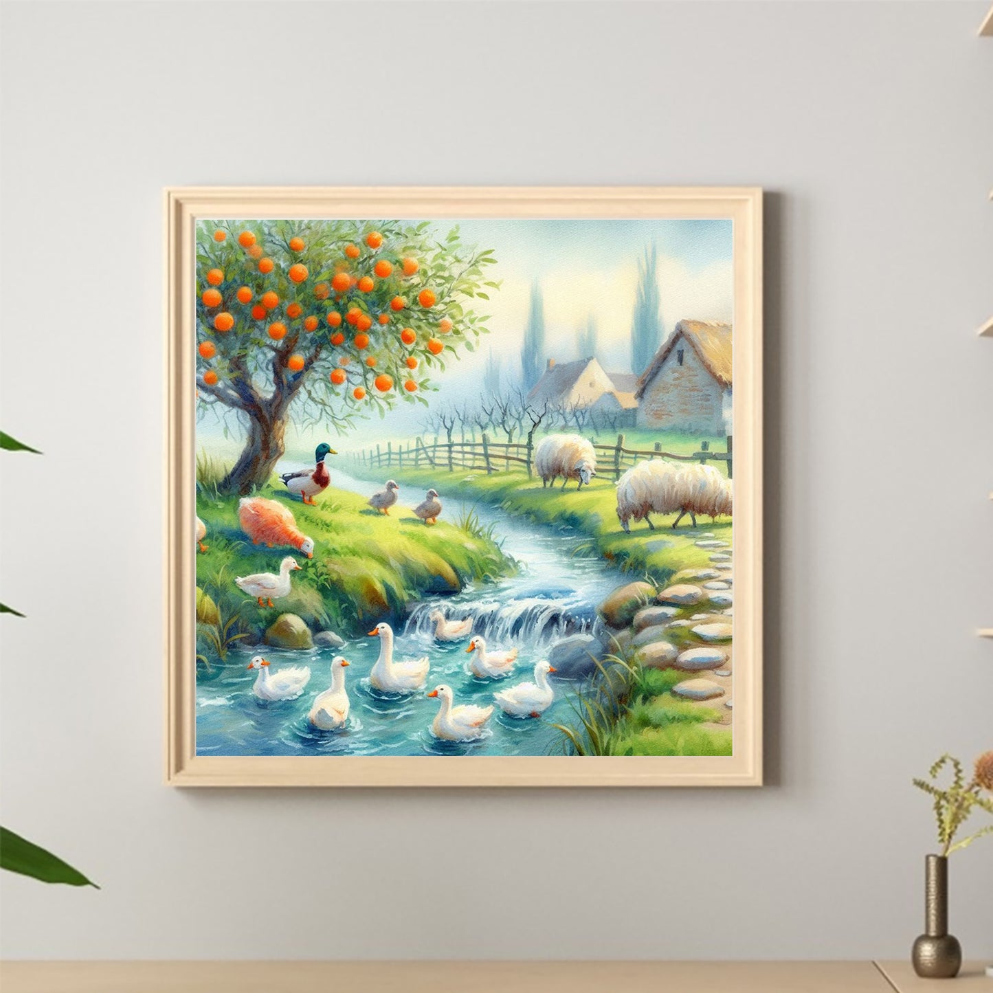 Ducklings In The Creek - Full Round Drill Diamond Painting 40*40CM
