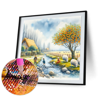Country Creek - Full Round Drill Diamond Painting 40*40CM