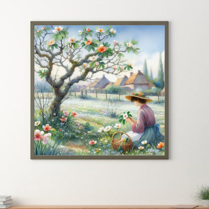 Under A Country Tree - Full Round Drill Diamond Painting 40*40CM