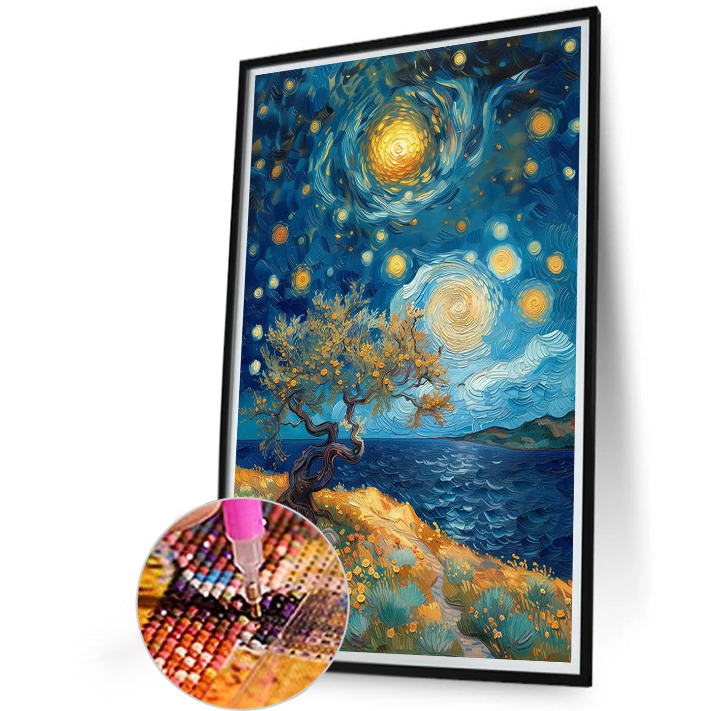 Starry Sky And Trees - Full Round Drill Diamond Painting 40*60CM