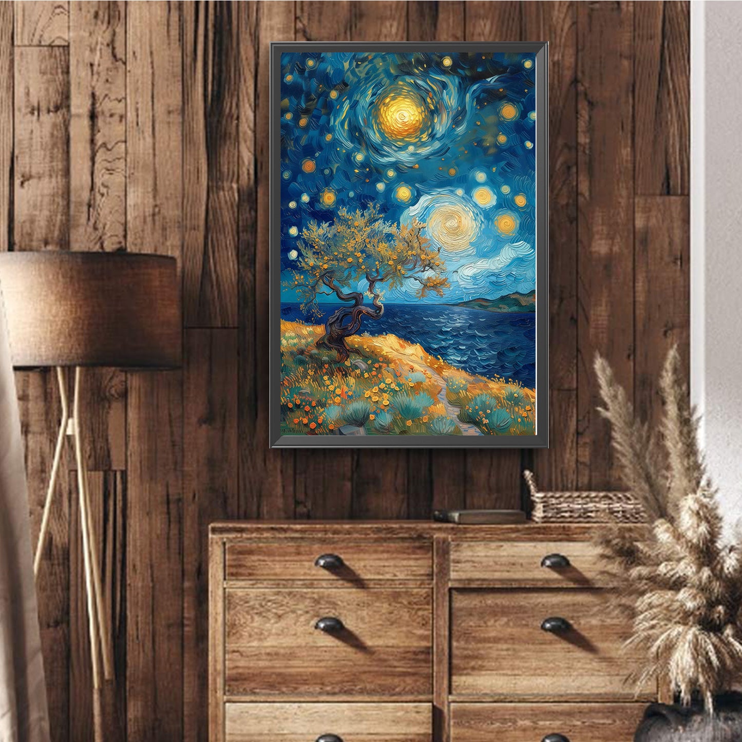 Starry Sky And Trees - Full Round Drill Diamond Painting 40*60CM
