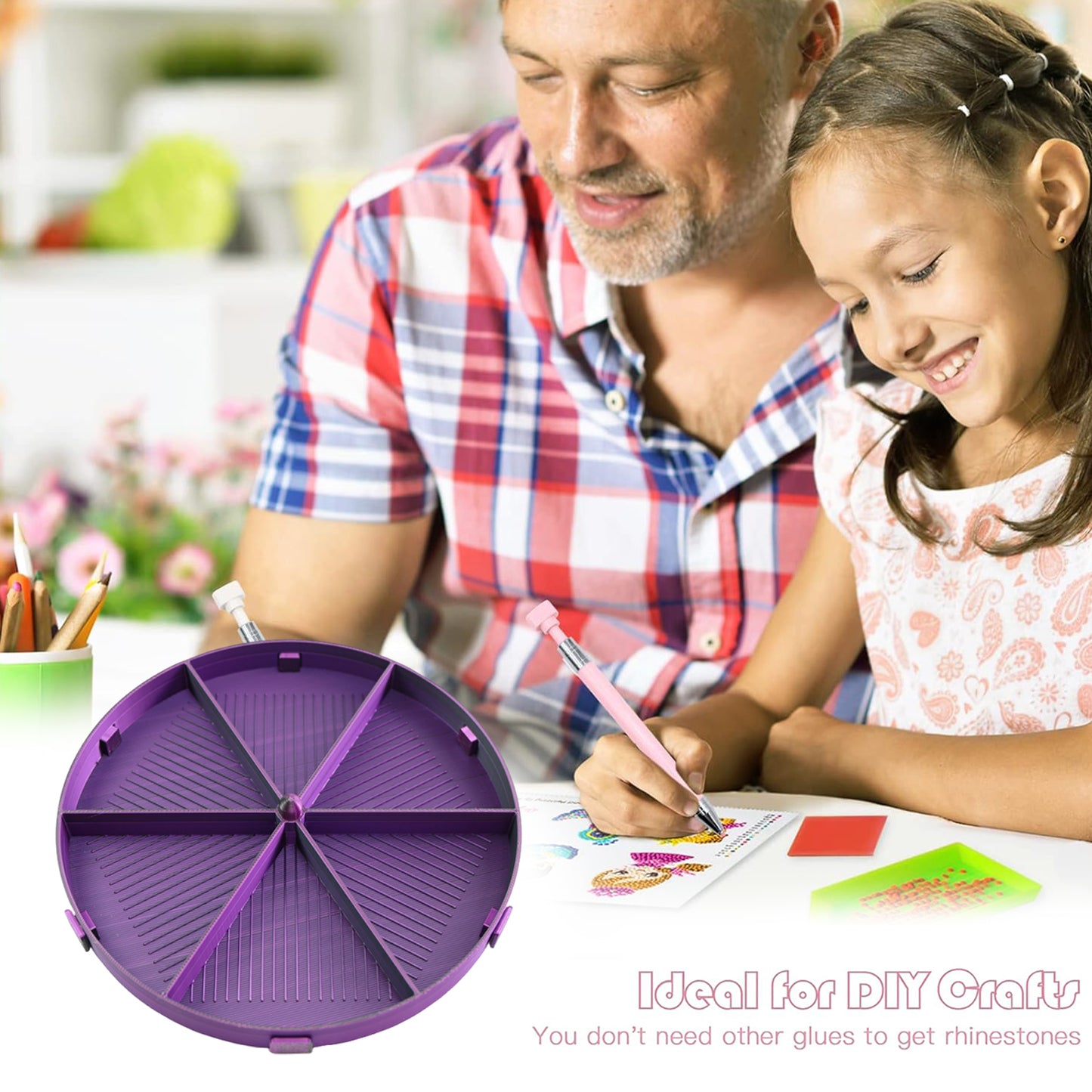 Beads Sorting Storage Tray Fully Enclosed Diamond Painting Tools (Black Purple)