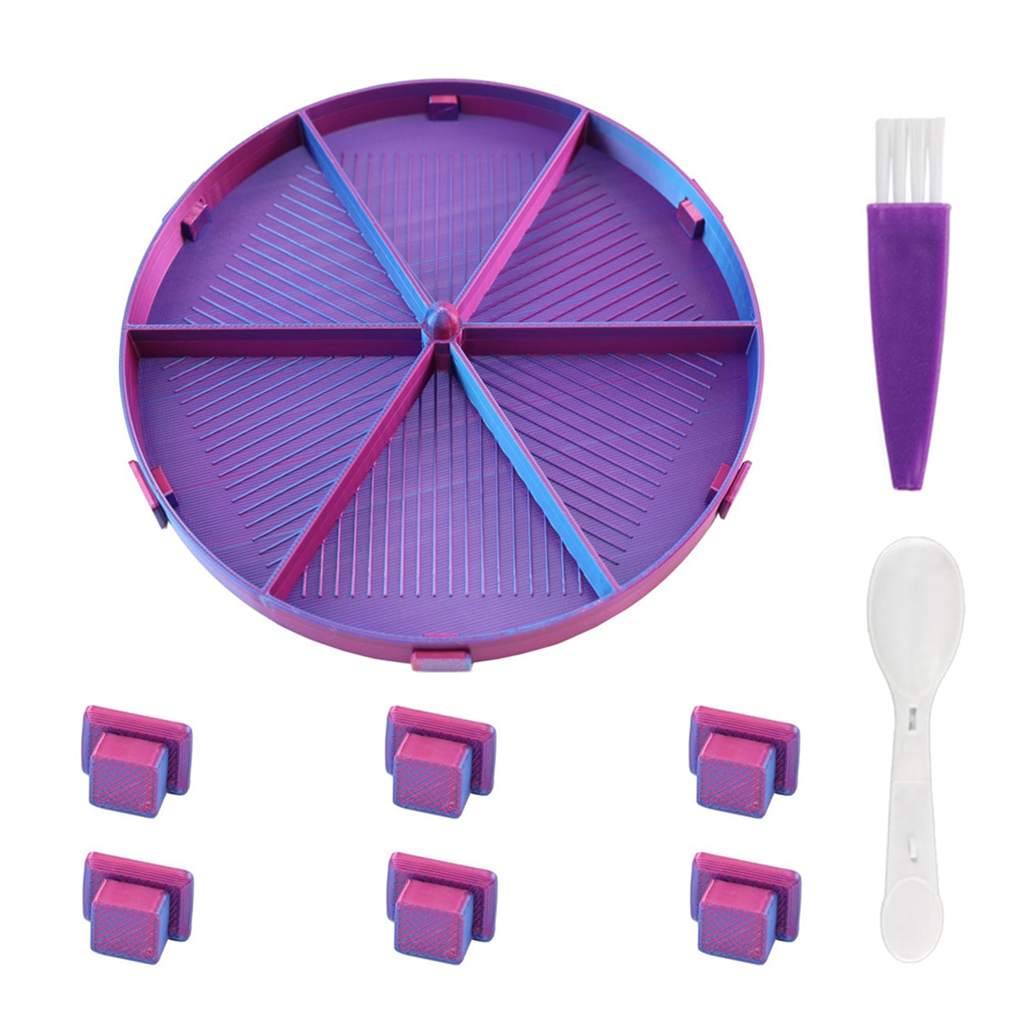 Beads Sorting Storage Tray Fully Enclosed Diamond Painting Tools (Blue Purple)
