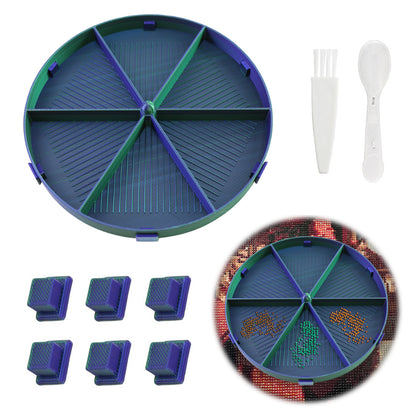 Beads Sorting Storage Tray Fully Enclosed Diamond Painting Tools (Blue Green)