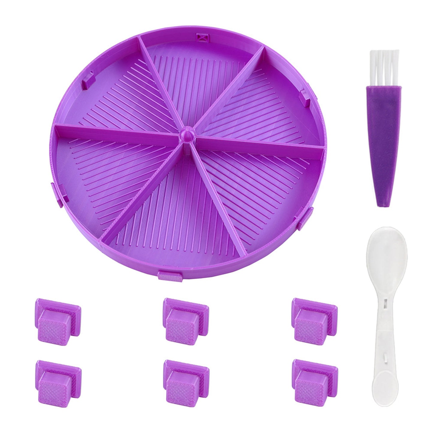 Round Beads Sorting Storage Tray Fully Enclosed Diamond Painting Tools (Purple)