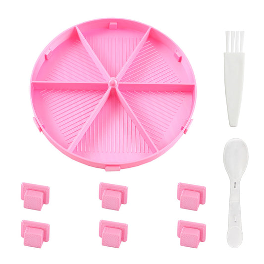 Round Beads Sorting Storage Tray Fully Enclosed Diamond Painting Tools (Pink)
