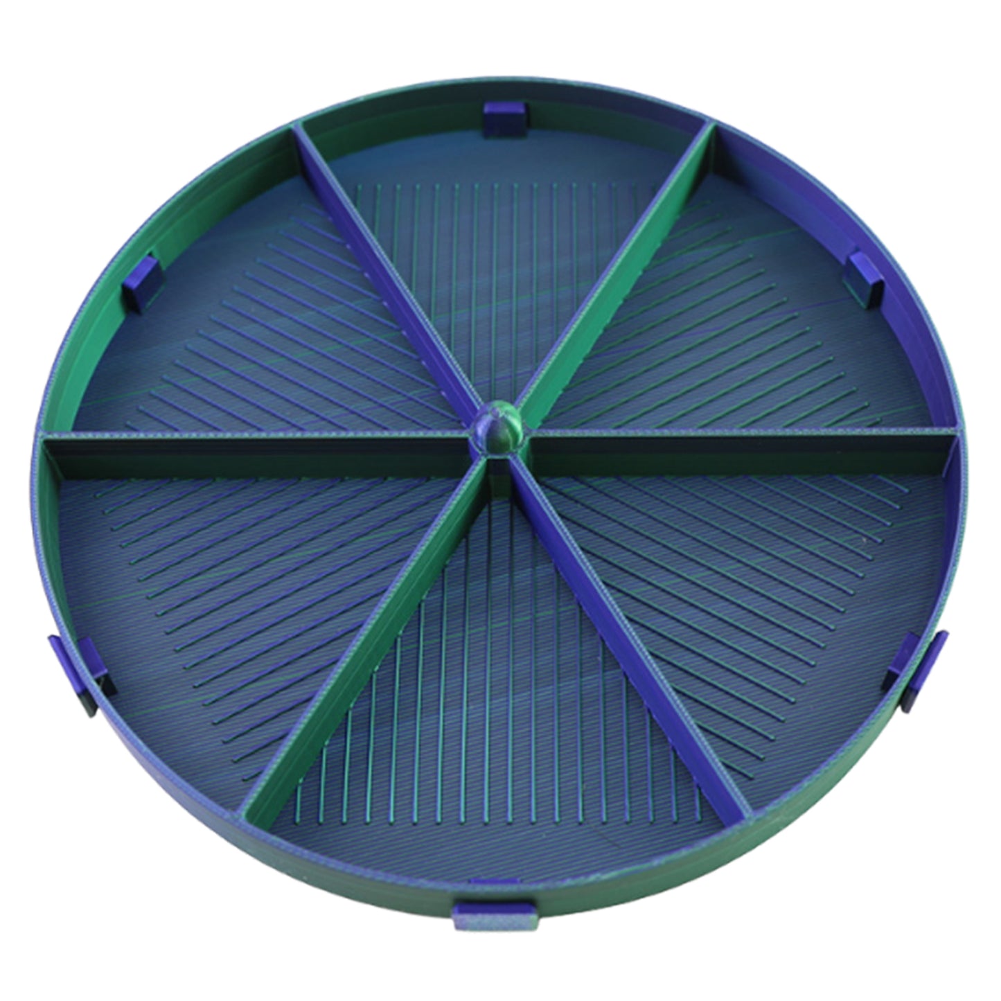 Beads Sorting Storage Tray Round Diamond Painting Tools with Lid (Blue Green)