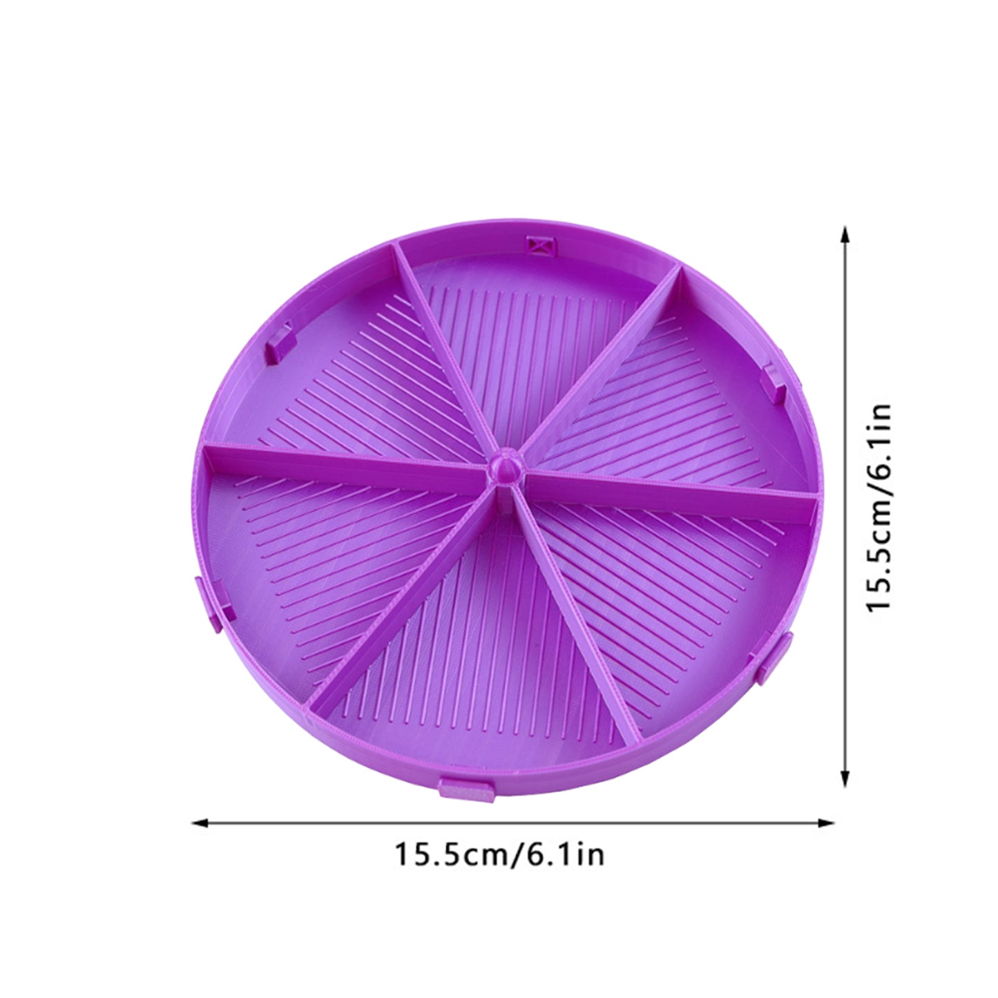 Beads Sorting Storage Tray Round Diamond Painting Tools with Lid (Purple)