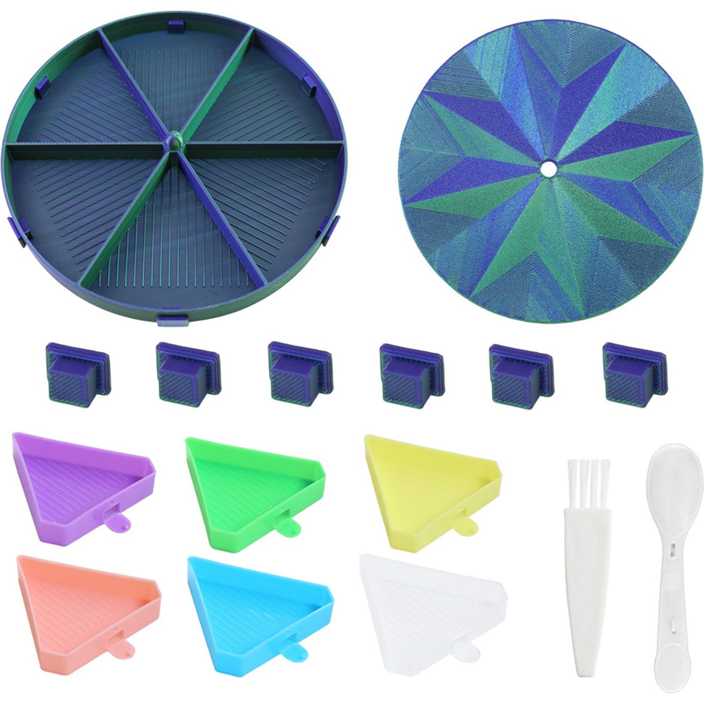 Beads Sorting Storage Tray Fully Enclosed Diamond Painting Tools (Blue Green)